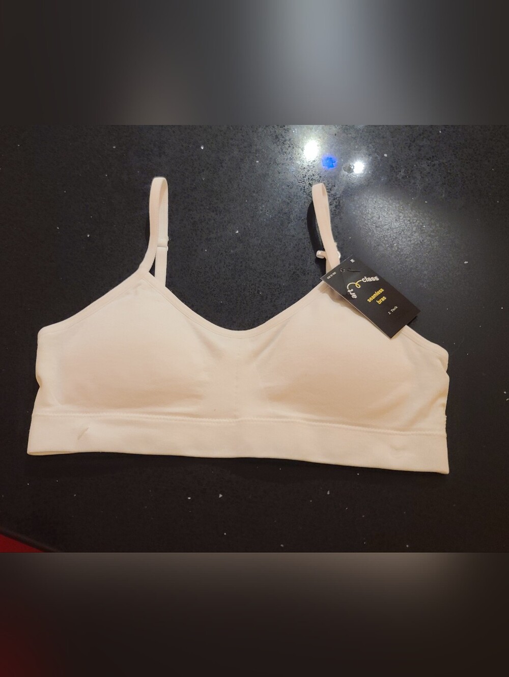 New Art Class Girl's White Bralette Med